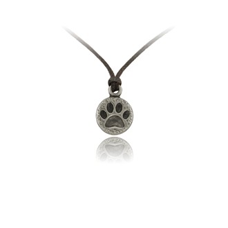 Dog Paw Print Round Adjustable Pendant