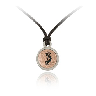 Kokopelli Mini-Elegance Round Adjustable Silk Pendant