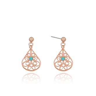 Teardrop Filigree Drop Ear with Rhinestone