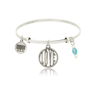 LOVE in Circle Adjustable Bangle Bracelet