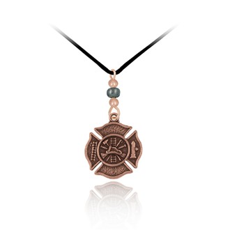 Corded Maltese Fire Cross Pendant